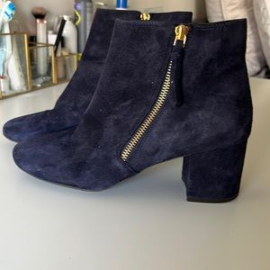 Blue Suede Booties